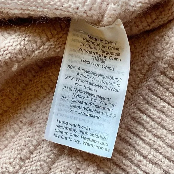 Madewell Wool Blend Sweater Women’s Size Small Mockneck Belmont Blush Pink Top S - Picture 6 of 10